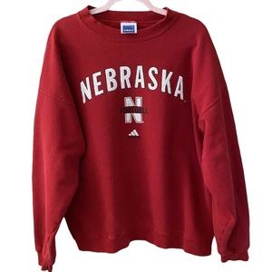 Vintage Nebraska Cornhuskers Embroidered Crew Neck Sweatshirt Red Size XL